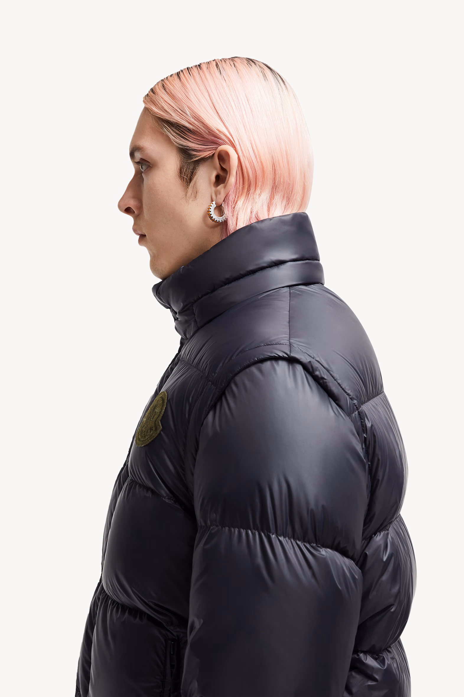 Cyclone 2-in-1 Hooded Short Down Jacket Men Dark Blue Moncler 4